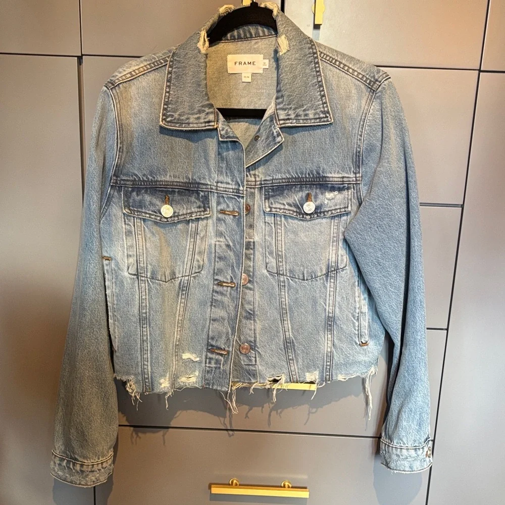 Frame Rossum 2 Year Rips Denim Jacket - Picture 1 of 5